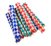 PERSELOSO 12Pcs Chinese Bamboo Finger Trap for Pet Birds Interactive Chew for Parties Goodie Bags and Skill Development Sturdy Craftsmanship and Adaptable Play