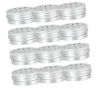 PERSELOSO 12pcs Dog Scent Training Boxes Aluminum Small 60ml Scent Containers for Working Dogs Search Detection Training Kit Threaded Petal Hole Suitable for German Shepherd and