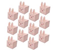 PERSELOSO 12Pcs Easter Rabbit Candy Boxes Adorable present Packing Cases for Treats for Holiday Cookies Sweets Lightweight Easy to Carry for Parties Spring