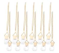 PERSELOSO 12pcs Hanging Car Diffuser Bottles 6ml Refillable Glass and Wood Perfume Bottles Convenient to Carry and Alleviate Driving Stress Suitable for Car and Bathroom