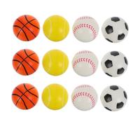 PERSELOSO 12Pcs Mini Foam Sports Balls Soft PU Foam Basketball Soccer Tennis Baseball for Party Favors Goodie Bags and Indoor Fun Gentle Touch Excellent Elasticity