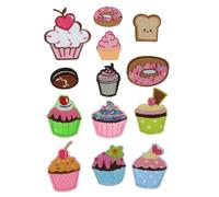 PERSELOSO 13Pcs Cupcake Embroidered Patches DIY Costume Supplies for Clothes Hats Bags Easy to Sew Iron Jeans Shoes Scarves Decorative Appliques