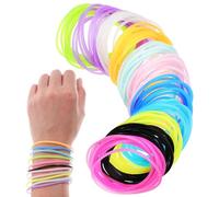 PERSELOSO 150Pcs Luminous Silicone Bracelets for Glow the Dark Wristbands Hairbands Colorful Jelly Bangles for Parties Daily Use Nighttime Activities