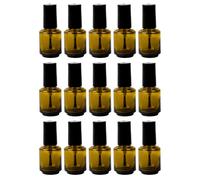 PERSELOSO 15pcs 15ml DIY Nail Polish Bottles Cylindrical Glass Containers with Brush for Nail Treatments