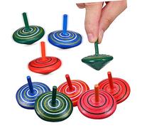 PERSELOSO 15pcs Wooden Gyro Tops for Educational Fun Spinning Playthings for for Family