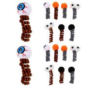 PERSELOSO 16pcs Halloween Cat Spring Plush Set with Fuzzy Coil Balls, Interactive Indoor Kitten Chew and Bite Enrichment for Cat Play and Teething