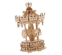 PERSELOSO 1Set Merry Go Round Puzzle Kit Self Assembling Jigsaw Model Creative DIY Educational for Parent Interaction Safe Materials Easy Assembly