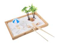 PERSELOSO 1Set Ocean Scene Sand Tray Decorative Meditation Sandbox for Home Office Mini Garden with Sea Animal Figures Zen Decor for Enhancing