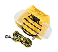 PERSELOSO 1Set Pet Harness Set No Pull Dog Vest with Leash Lightweight Breathable Mesh Chest Straps for Dogs Fashionable Yellow Design for Daily Walks