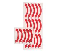 PERSELOSO 1set Red PVC Self-Adhesive Curved Arrow Directional Labels with Strong Adhesion and Durability for Factory Equipment Maintenance and Industrial Pipeline Marking 20pcs