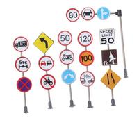 PERSELOSO 1Set Road Sign Set Plastic Simulation Traffic Signs for Interactive Construction Playset for Imaginative Learning and Cooperative Play