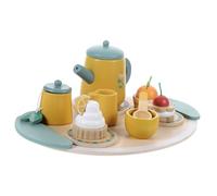 PERSELOSO 1Set Wooden Tea Pretend Play Teaware Playset Cartoon Tea Set Interactive Role Play for Social Skills Development