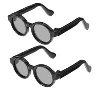 PERSELOSO 2 Pairs Creative Doll Sunglasses Mini Glasses Models for Dress Up Stylish Eyeglasses Props for Dolls for Photography and Fashionable Decoration