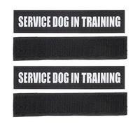 PERSELOSO 2 Pairs Dog Vest Decal Reflective Self Adhesive Stickers for Pet Clothing Decor, Black Pu Material, Easy to Wear, for Photo Taking and Special Occasions