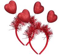 PERSELOSO 2 Pcs Heart Headbands Stylish Cupid Accessories for Valentine Parties Comfortable and Lightweight Design for Cosplay Weddings and Festive Occasions