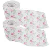PERSELOSO 2 Rolls Printed Toilet Paper with Rose Flower Pattern, Colored Decorative Bathroom Tissue for Soft Cleaning and Home Decor, Bulk Pack Toilet Tissue Rolls