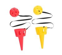 PERSELOSO 2 Sets Scoop Ball for Outdoor Catch Game with Red and Lightweight and Portable for Indoor for Parent Interaction and School Activities