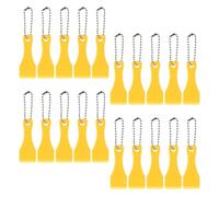PERSELOSO 20 Pcs Plastic Lottery Ticket Scratcher Tools Yellow Scraper for Scratch off Tickets Film Remover Keychain Suitable for Lotto and Raffle Games