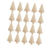 PERSELOSO 20pcs Blank Graffiti Trees Christmas Trees Decor DIY Wood Hardwood Finely Sanded Easy to Use Khaki Color Home Desktop DIY for Weddings