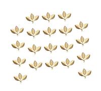 PERSELOSO 20Pcs Copper Leaf DIY Adornments for Crafting Golden Hanging Leaves Accessories for Party Wedding Home Decoration and More
