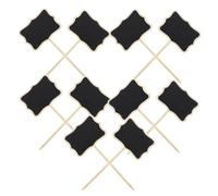 PERSELOSO 20pcs Mini Chalkboard Signs for Food with Wooden Stand, Reusable and Portable Small Blackboard Labels for Buffets and Gardens, Tabletop Message Boards