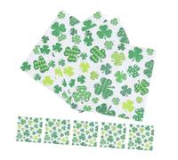 PERSELOSO 20pcs St Patrick’s Day Paper Napkins Green Shamrock Print, Square Disposable Serviettes for Wedding, Dinner Party and Irish Celebration Table Decoration
