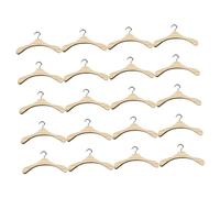 PERSELOSO 20pcs Wooden Doll Clothes Hangers 12cm Miniature Dolls Wardrobe Accessories Dollhouse Furniture Storage Rack for Dresses Skirts Clothing
