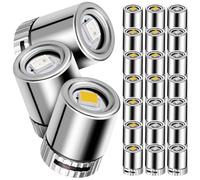 PERSELOSO 24pcs Miniature LED Pen Lights for Dollhouse Decor, Battery Powered Micro LED Lights with 12 Warm White and 12 Colorful Tiny Spotlights for Crafts and Building