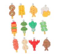 PERSELOSO 24pcs Resin Food Charms for DIY Jewelry Making Adorable Snack Pendants Mixed Styles Keychain Charms Bulk for Necklaces Bracelets Crafts