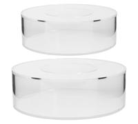 PERSELOSO 2pcs Acrylic round Cake Display Stands with Creative Fillings Feature, for Holding Small Cakes, for Wedding Dessert Table Decor and Elegant Buffet Riser Display