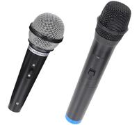 PERSELOSO 2pcs Boys and Girls Pretend Play Simulation Microphone Toy Fake Microphone Model Props for Boy Girl Pretend Play at Home Stage Performance