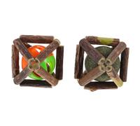 PERSELOSO 2pcs Catnip Chew Toys Cat Molar Balls Bite-resistant Small Size Natural Catnip Balls for Teeth Cleaning and Digestion Improvement Indoor Kitten Play