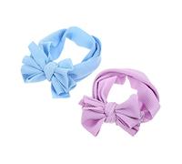 PERSELOSO 2Pcs Decorative Dog Bow Headband Elastic Pet Hair Accessories for Dogs and Cats Lightweight and Comfortable Bow Design for Adorable Pet Photo Props Purple Blue