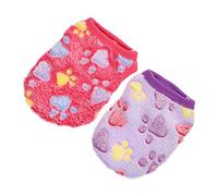 PERSELOSO 2pcs Dog Costume Adorable Pet Clothing Paw Print Soft Fleece Outfits for Special Occasions Photo Shoots Festive Events for Dogs