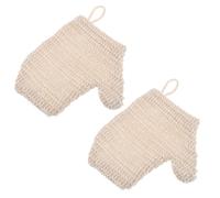 PERSELOSO 2pcs Double Sided Exfoliating Bath Gloves for Deep Cleaning and Foaming Action Made of Cotton and Linen, Reusable Shower Mitts for Effective Skin Exfoliation and Dead Skin Removal