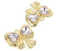 PERSELOSO 2pcs Elegant Heart Motif Charms Jewelry Making Beads Heart Pendant for Necklace Bracelet