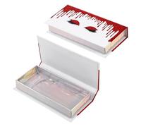 PERSELOSO 2pcs Eyelash Storage Paper Box Lash Storage Case Rectangular Red Paper Eyelash Packing Box Large Capacity Keeps False Lashes Tidy Easy to Carry