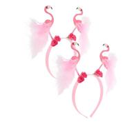 PERSELOSO 2pcs Flamingo Headbands for Tropical Party Hair Accessories for Hawaiian Events Beach Vacations and Photography Props Vibrant Summer Decorations