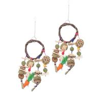 PERSELOSO 2pcs Funny Rabbits Chew Hanging Hamster Teeth Grinding Sturdy Wood Small Animal for Family and Friends Who Raise Rabbits