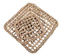 PERSELOSO 2pcs Grass Mat for Rabbit and Small Pets, Natural Beige Woven Mat to Protect Paws and Dental Health, Suitable as Foot Pad Or Ground Pad for Hamsters and Guinea Pigs