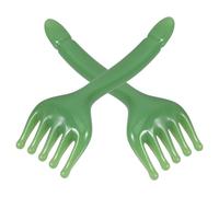 PERSELOSO 2pcs Handheld Five-Claw Scalp Massager Tool with Gua Sha Function, Green Manual Hair Massage Comb for Scalp Relaxation and Meridian Acupoint Stimulation at Home and Travel