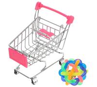 PERSELOSO 2pcs Interactive Parrot Cart Toy with Colorful Rattan Balls Chewing and Training Bird Activity Toy for Parrots and Small Birds Random Color