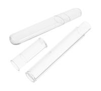 PERSELOSO 2pcs Makeup Brush Lash Curler Storage Box Plastic Tube Organiser Portable Tweezer Case for Travel Home Use Eyelash Extension Storage Cosmetics Organiser