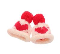 PERSELOSO 2pcs Mini Knitted Wine Bottle Caps Cute Wool Beanie Hats for Christmas Tree Ornaments DIY Crafts for Holiday Decor Festive Celebrations