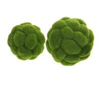 PERSELOSO 2pcs Moss Grass Balls Artificial Plant Mossy Ball Topiary Ornament 4.5in Flocking Foam Natural Lifelike Elegant Green Sturdy Fade-resistant Decoration Purposes