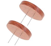 PERSELOSO 2pcs Needle Felting Doll Stand Wooden Base Stable Display Stainless Steel Support for Doll Exhibitions and Store Display