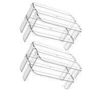 PERSELOSO 2pcs Plastic Fridge Rack Multi-purpose Storage Shelves for Refrigerator and Kitchen, Space Saving Leftover Storage Shelf Organiser for Efficient Kitchen Accessories