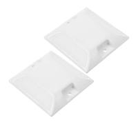 PERSELOSO 2pcs Reflective Driveway Markers Raised Design, Plastic Roadside Reflectors for Highways and Road Surfaces, White Emergency Safety Accessories