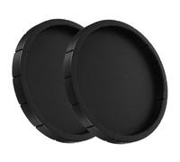 PERSELOSO 2pcs Round Pet Food Bowl and Reptile Drinking Dish Black Sturdy Plastic 10cm Diameter Suitable for Terrariums and Small Reptiles Feeding Supplies