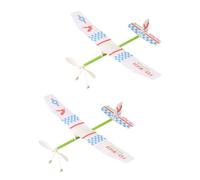 PERSELOSO 2Pcs Rubber Band Powered Airplane Model Fun Airplane for Outdoor Flight Activities Random Patterns for Parent Bonding and Exploration